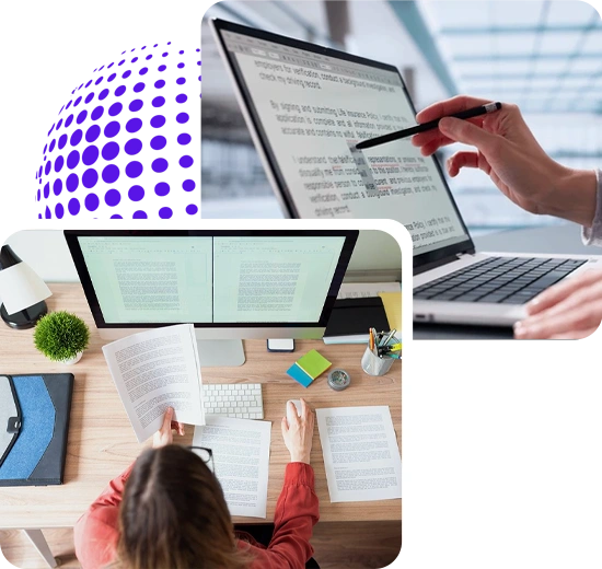 Editor organizing stages of book editing